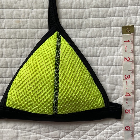Triangl Ollie Coco Moon Bikini Top Neoprene Mesh Crochet Yellow Black Small - Picture 13 of 16